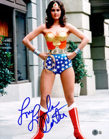 Lynda Carter Autographed 11x14 Photo Wonder Woman Beckett BAS QR #AE31918