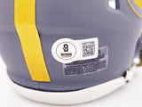 Terry Bradshaw Autographed Pittsburgh Steelers Slate Gray Speed Mini Helmet Beckett BAS Witness Stock #230083