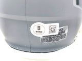 Brian Urlacher Autographed Chicago Bears Slate Gray Speed Mini Helmet "HOF 18" Beckett BAS Witness Stock #230080
