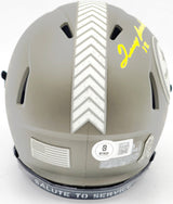 Terry Bradshaw Autographed Pittsburgh Steelers Army Green Salute to Service Speed Mini Helmet Beckett BAS Witness Stock #230084