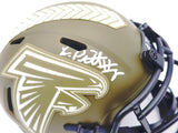 Kyle Pitts Autographed Atlanta Falcons Army Green Salute to Service Speed Mini Helmet Beckett BAS Witness Stock #230065