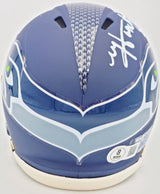Matt Hasselbeck Autographed Seattle Seahawks Blue Speed Mini Helmet Beckett BAS Witness Stock #230081