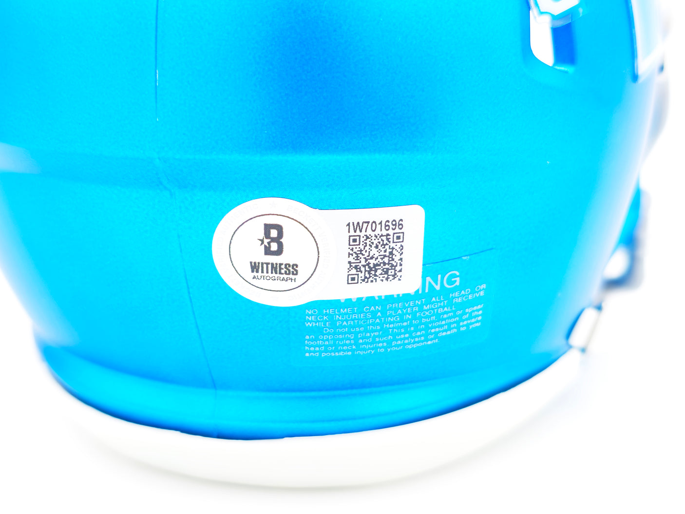 Sam LaPorta Autographed Detroit Lions Flat Matte Blue 2023 Alternate Speed Mini Helmet Beckett BAS Witness Stock #230027