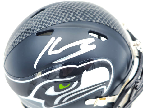 Kenneth Walker III Autographed Seattle Seahawks Blue Speed Mini Helmet Beckett BAS Witness Stock #230067