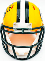 Josh Jacobs Autographed Green Bay Packers Yellow Speed Mini Helmet Beckett BAS Witness Stock #230063