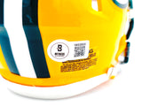 Josh Jacobs Autographed Green Bay Packers Yellow Speed Mini Helmet Beckett BAS Witness Stock #230063