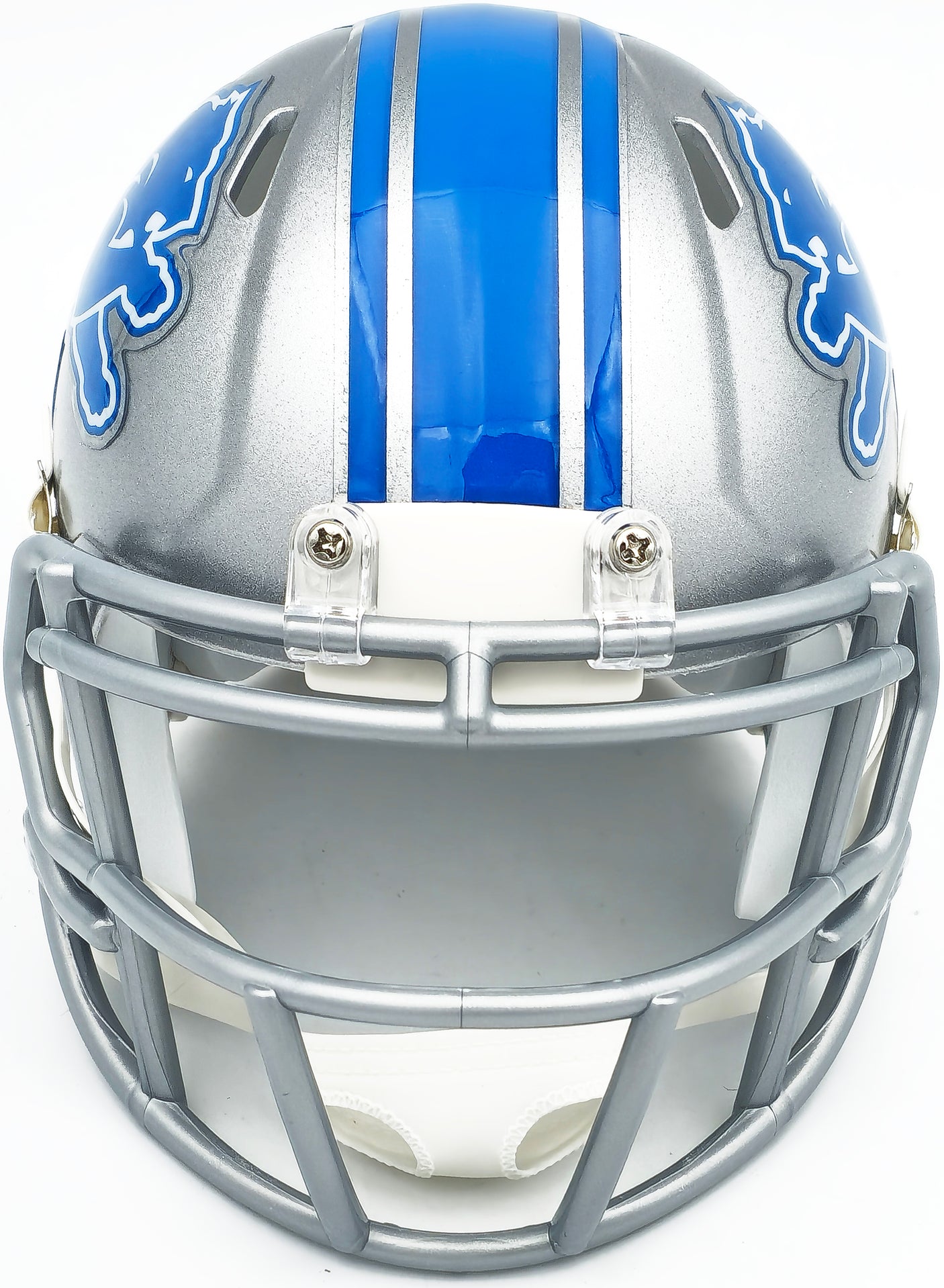 Sam LaPorta Autographed Detroit Lions Silver Speed Mini Helmet Beckett BAS Witness Stock #230026
