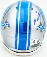 Sam LaPorta Autographed Detroit Lions Silver Speed Mini Helmet Beckett BAS Witness Stock #230026