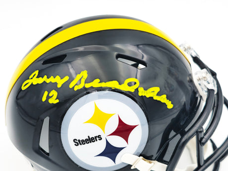 Terry Bradshaw Autographed Pittsburgh Steelers Black Speed Mini Helmet Beckett BAS Witness Stock #230085