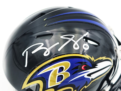 Roquan Smith Autographed Baltimore Ravens Black Speed Mini Helmet Beckett BAS Witness Stock #230072