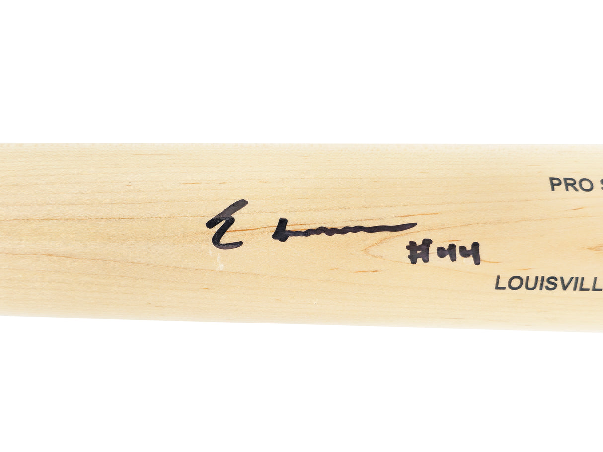 Elly De La Cruz Autographed Blonde Louisville Slugger Pro Stock Baseball Bat Cincinnati Reds "44" Beckett BAS Witness Stock #230101