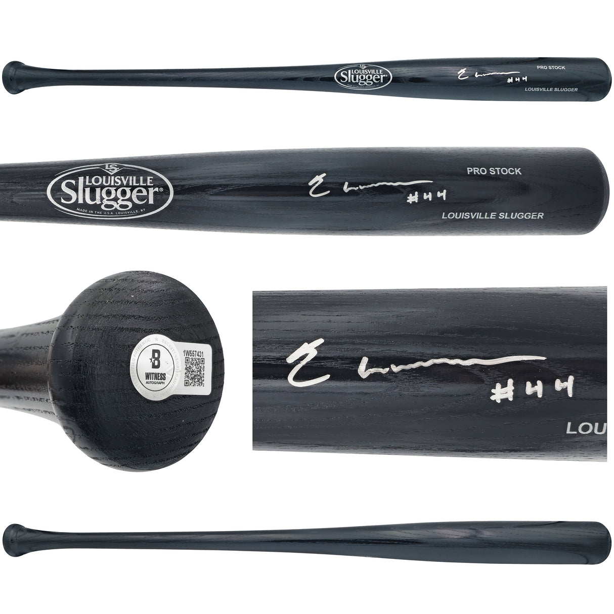 Elly De La Cruz Autographed Black Louisville Slugger Pro Stock Baseball Bat Cincinnati Reds "44" Beckett BAS Witness Stock #230102