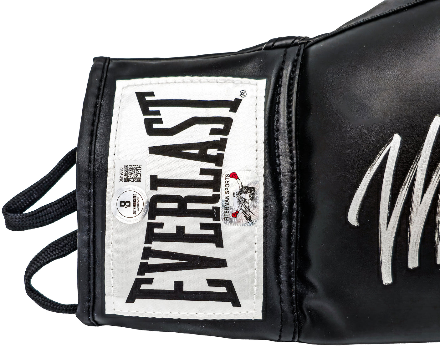 Mike Tyson Autographed Black Everlast Boxing Glove Right Handed RH Beckett BAS QR Stock #230020