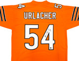Chicago Bears Brian Urlacher Autographed Orange Jersey "HOF 18" Beckett BAS Witness Stock #230048