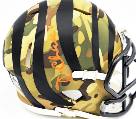 Ja'Marr Chase Autographed Cincinnati Bengals Camo Speed Mini Helmet Beckett BAS Witness Stock #230117