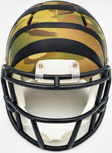 Ja'Marr Chase Autographed Cincinnati Bengals Camo Speed Mini Helmet Beckett BAS Witness Stock #230117