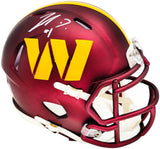 Jahan Dotson Autographed Washington Commanders Maroon Speed Mini Helmet Beckett BAS Witness Stock #230113