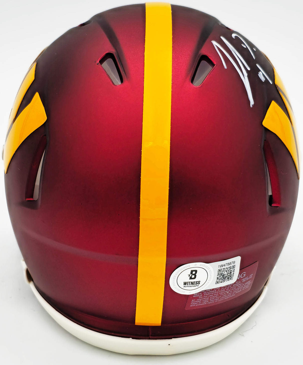 Jahan Dotson Autographed Washington Commanders Maroon Speed Mini Helmet Beckett BAS Witness Stock #230113
