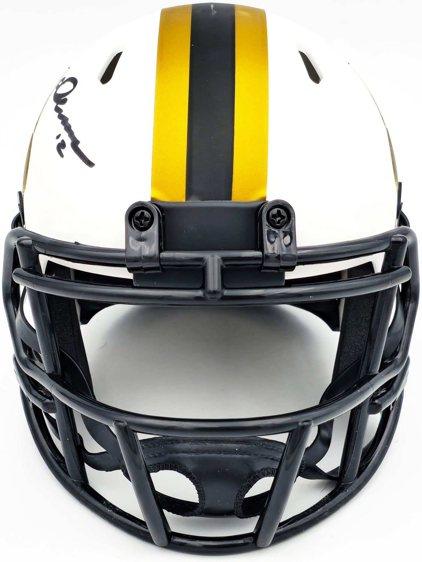 Chris Olave Autographed New Orleans Saints Lunar Eclipse White Speed Mini Helmet Beckett BAS Witness Stock #230112