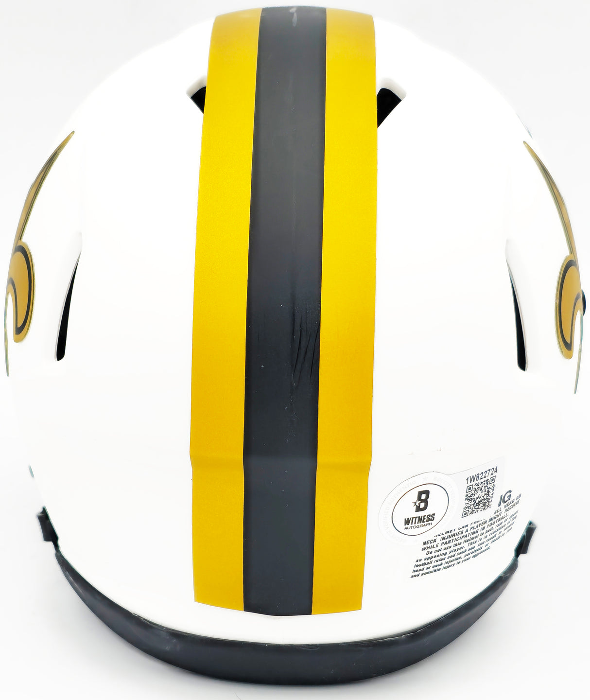 Chris Olave Autographed New Orleans Saints Lunar Eclipse White Speed Mini Helmet Beckett BAS Witness Stock #230112