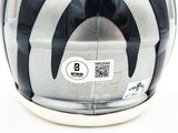 Ja'Marr Chase Autographed Cincinnati Bengals Flash Gray Speed Mini Helmet Beckett BAS Witness Stock #230118