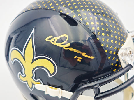 Chris Olave Autographed New Orleans Saints Black 2022 Alternate Speed Mini Helmet Beckett BAS Witness Stock #230110