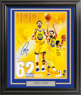 Stephen Curry Autographed Framed 16x20 Photo Golden State Warriors 62 Point Game JSA Stock #243012