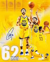 Stephen Curry Autographed Framed 16x20 Photo Golden State Warriors 62 Point Game JSA Stock #243012