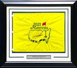 Hideki Matsuyama Autographed Framed 2021 Masters Golf Pin Flag Winner Beckett BAS QR Stock #243015