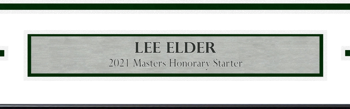 Lee Elder Autographed Framed 2021 Masters Golf Pin Flag Honorary Starter Beckett BAS Stock #243016