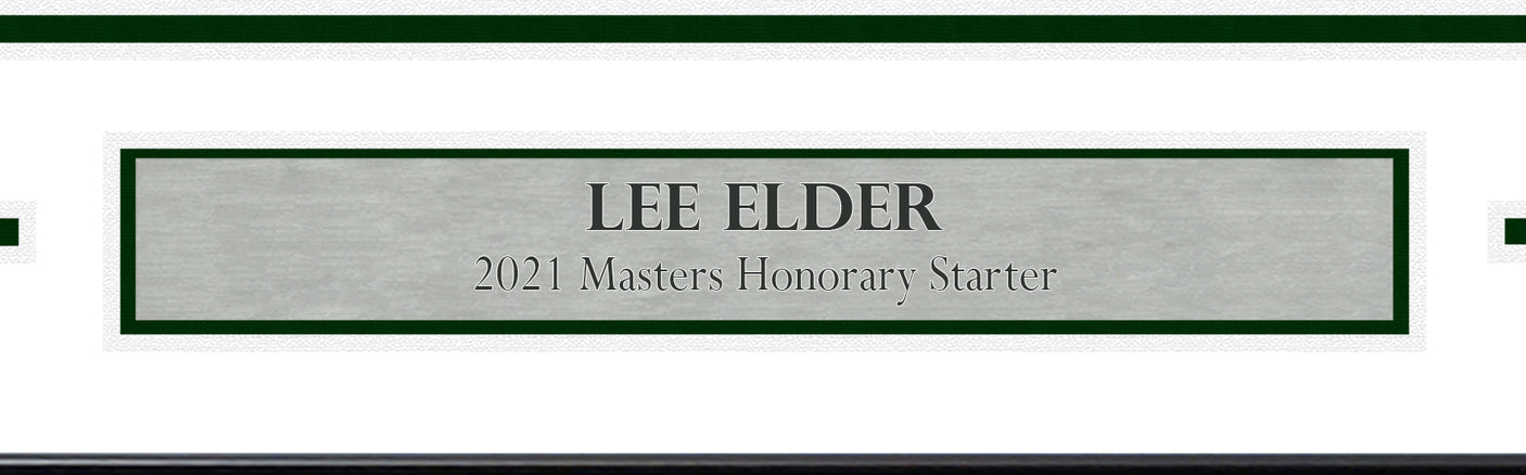 Lee Elder Autographed Framed 2021 Masters Golf Pin Flag Honorary Starter Beckett BAS Stock #243016