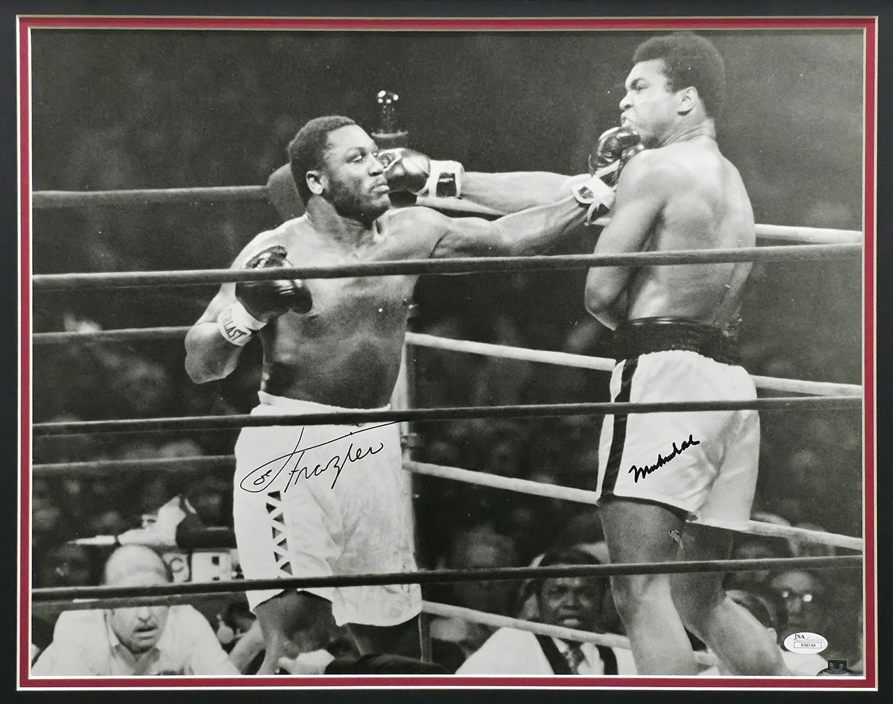 Muhammad Ali & Joe Frazier Autographed Framed 16x20 Photo JSA #X98149