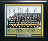 1966 Green Bay Packers Super Bowl I Champions Autographed Framed 16x20 Photo With 20 Signatures Including Bart Starr JSA #Z58083