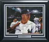 Mickey Mantle Autographed Framed 20x24 Lithograph Photo New York Yankees "No. 7" Beckett BAS #AE31350