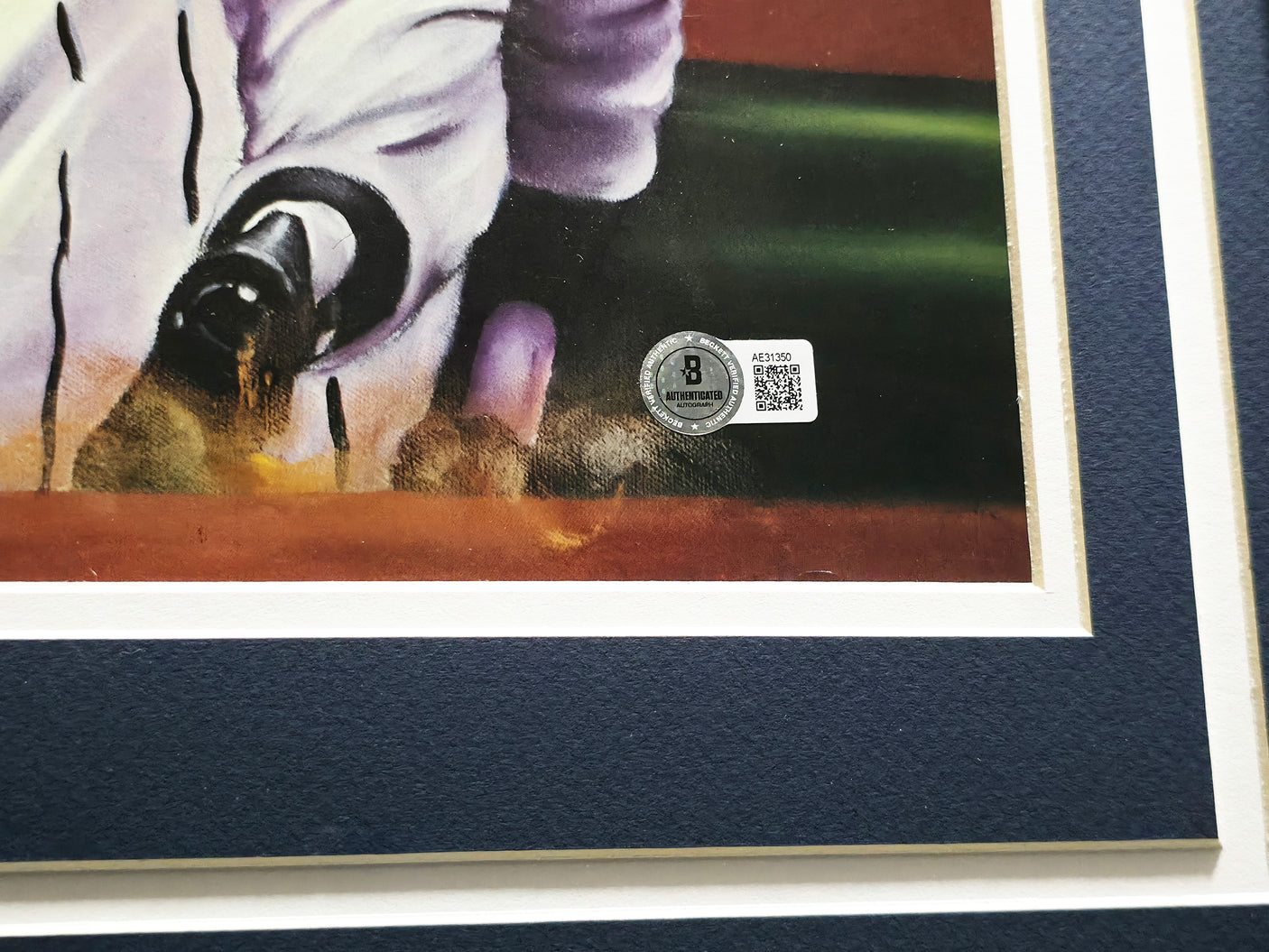 Mickey Mantle Autographed Framed 20x24 Lithograph Photo New York Yankees "No. 7" Beckett BAS #AE31350