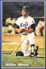 Willie Mays Autographed Framed 22x32 Poster New York Mets Beckett BAS #AE31356