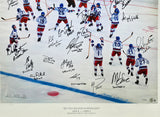 1980 Team USA Hockey Team Autographed Framed 26x32 Lithograph Photo "Do You Believe In Miracles?!" With 20 Signatures Including Herb Brooks Beckett BAS #AC40053