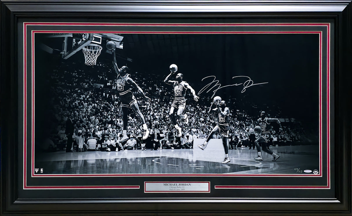 Michael Jordan Autographed Framed 18x36 'We Have Lift Off' Photo Chicago Bulls #69/123 UDA Holo #BAM158815