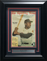 Hank Aaron Autographed Framed 10x14 'Sporting News' Magazine Cover Atlanta Braves Beckett BAS #AE31084