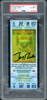 Jerry Rice Autographed Super Bowl SB XXIX Ticket San Francisco 49ers PSA/DNA #46740995