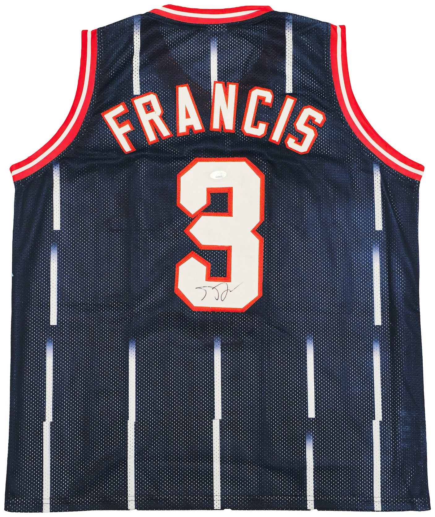 Houston Rockets Steve Francis Autographed Blue Jersey JSA Stock #228968