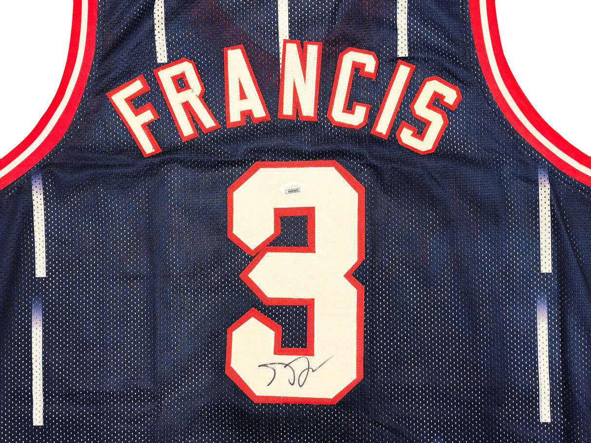 Houston Rockets Steve Francis Autographed Blue Jersey JSA Stock #228968