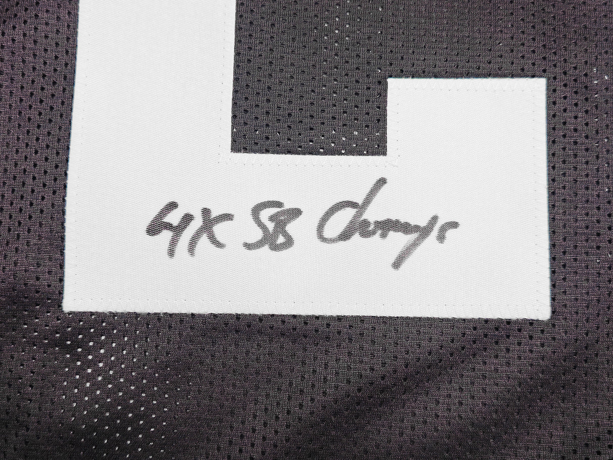 Pittsburgh Steelers Rocky Bleier Autographed Black Jersey "4X SB Champ" Beckett BAS QR Stock #229042