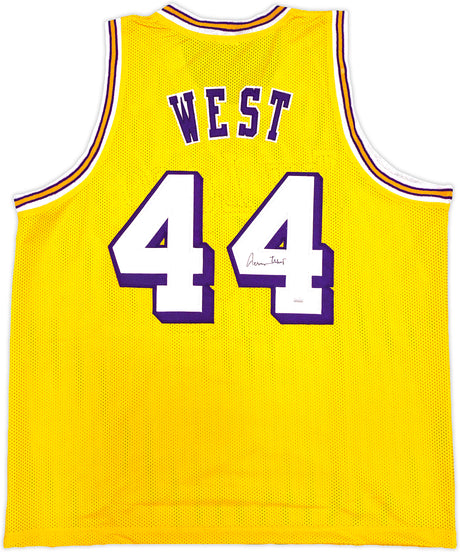 Los Angeles Lakers Jerry West Autographed Yellow Jersey JSA Stock #228808