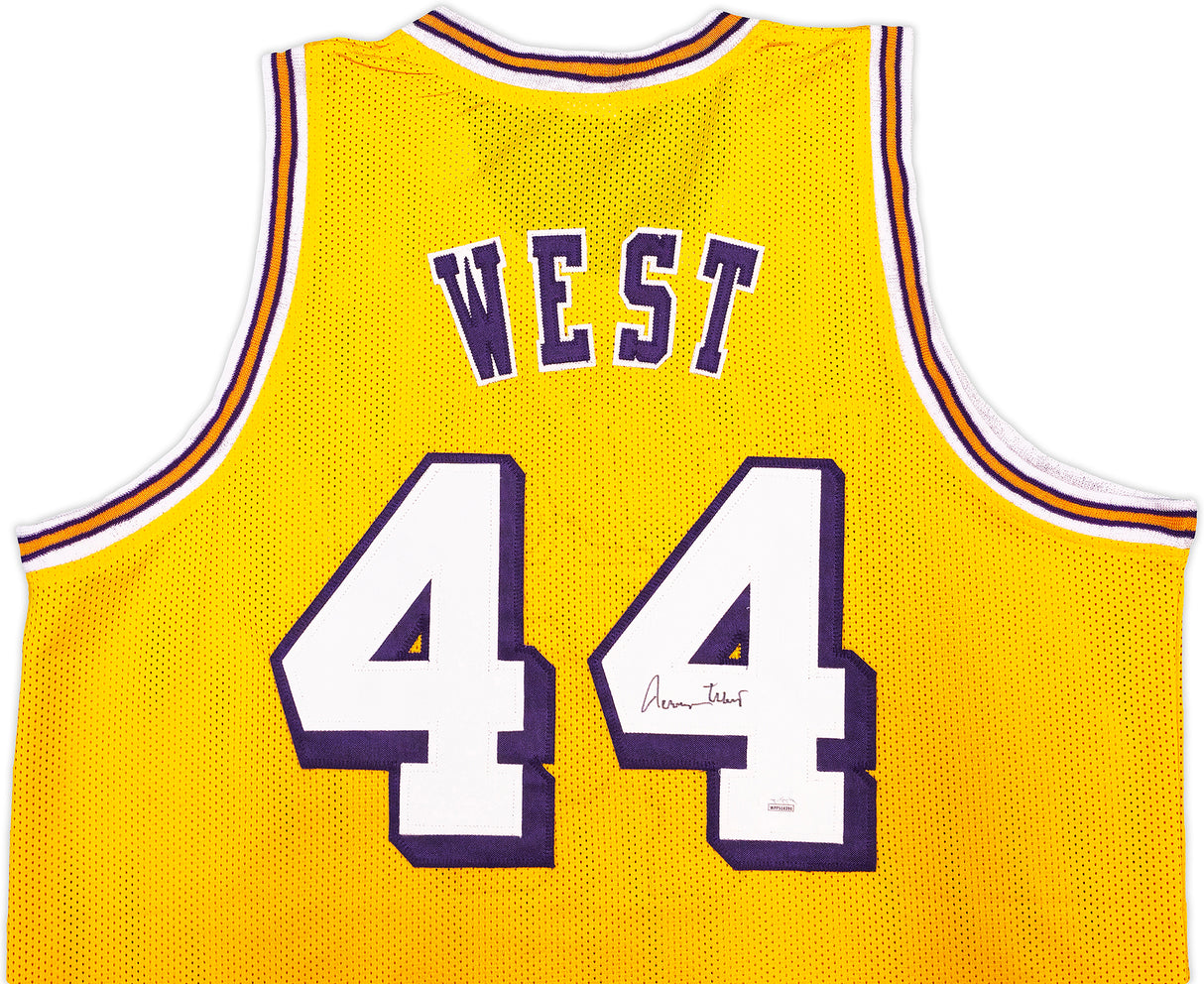 Los Angeles Lakers Jerry West Autographed Yellow Jersey JSA Stock #228808