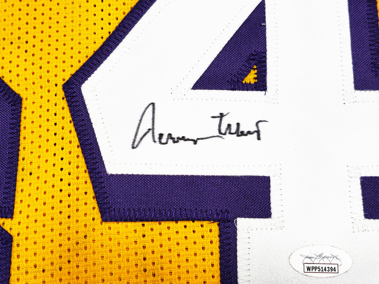 Los Angeles Lakers Jerry West Autographed Yellow Jersey JSA Stock #228808