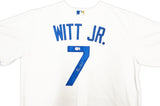 Kansas City Royals Bobby Witt Jr. Autographed White Nike Jersey Size L Beckett BAS Witness Stock #228961