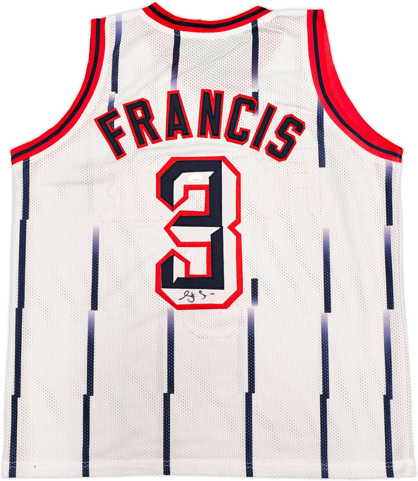 Houston Rockets Steve Francis Autographed White Jersey JSA Stock #228969