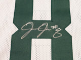 Green Bay Packers Josh Jacobs Autographed White Jersey Beckett BAS Witness Stock #229522