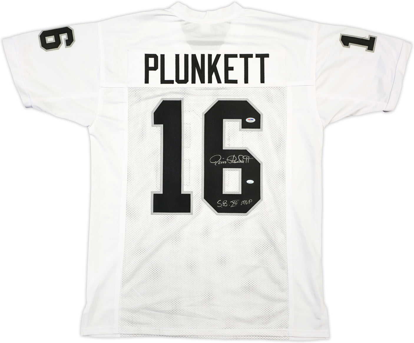 Oakland Raiders Jim Plunkett Autographed White Jersey "SB XV MVP" PSA/DNA Stock #229530